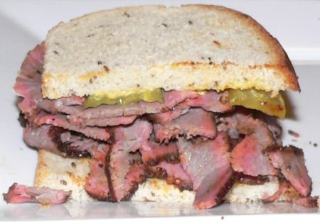 Homemade Pastrami Sandwich - Smoking a brisket