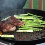 Costco Ribeye Steaks on a charcoal grill