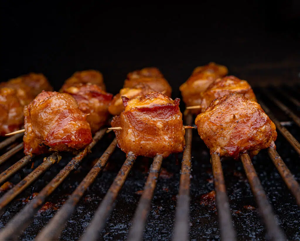 pork meatballs on the grill