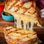 Grilled cheese o the grill cheese pull