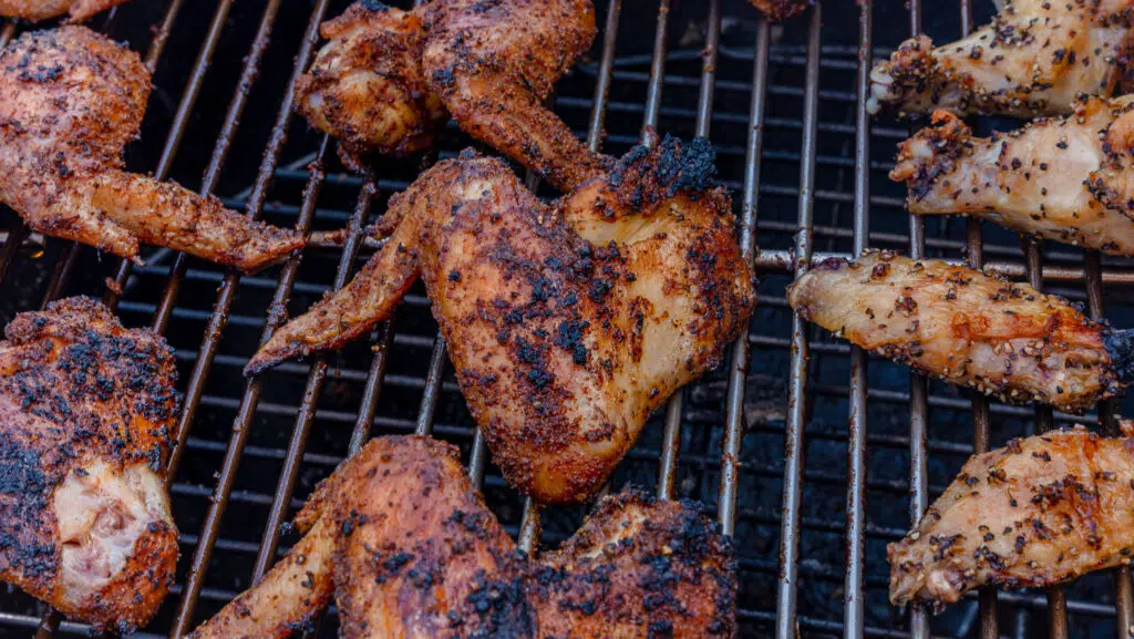 whole chicken wings on the grill