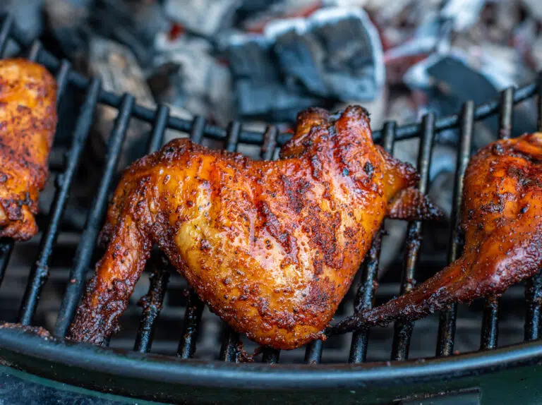 grilled chicken wings on a charcoal grill