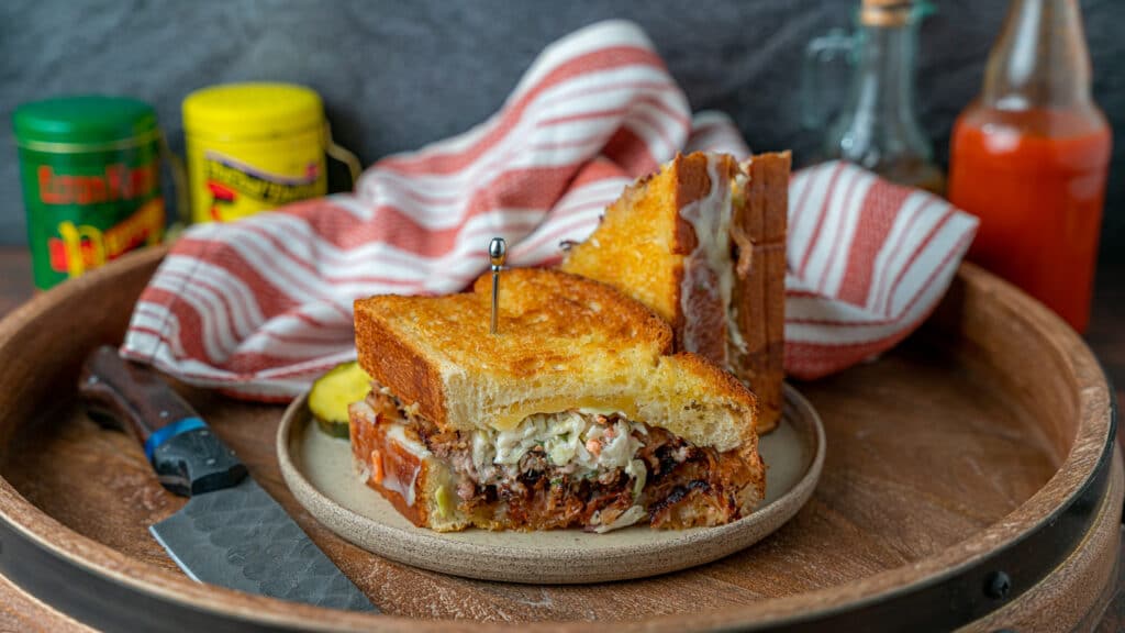 Air fryer grilled cheese with pulled pork
