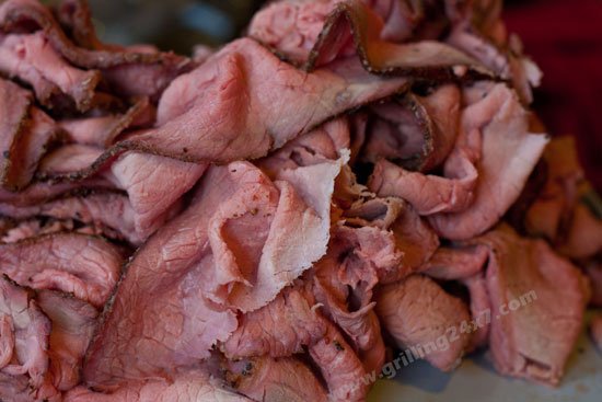Maryland Style Pit Beef Recipe - Bottom Round on the Ugly Drum Smoker Sliced Thin