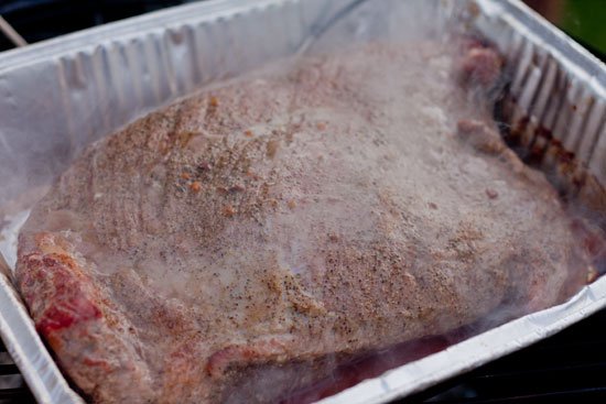 a beer bath for a brisket