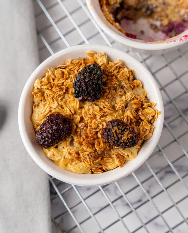 individual ramekin of baked oatmeal