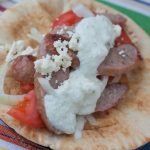 Brat Gyro - Bratwurst gyro recipe with homemade tzatziki sauce