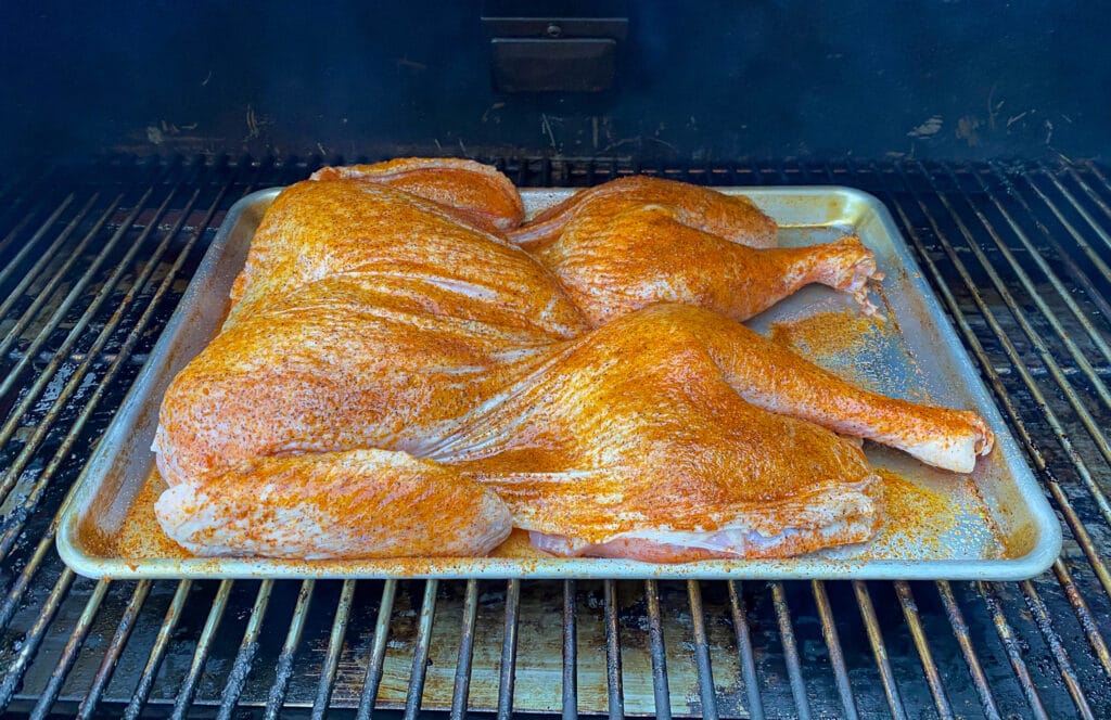 spatchcock turkey on a pellet grill