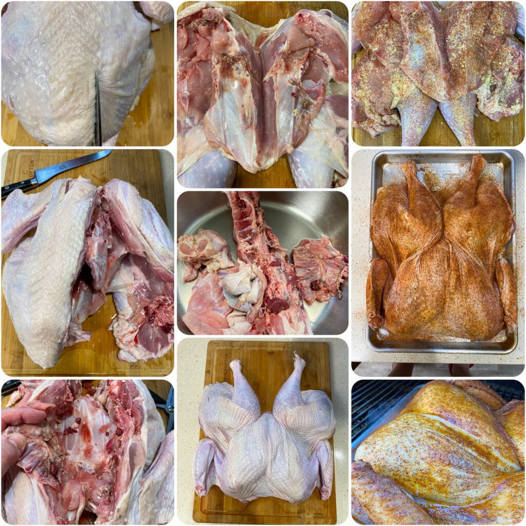 hot to spatchcock turkey step by step pictures