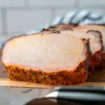 thick slices of smoked pork loin