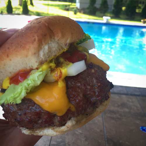 grilling for a poolside party - grilling photos