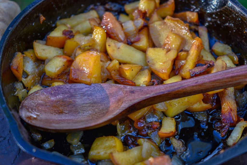 BBQ Pork Chops with Caramelized Apples