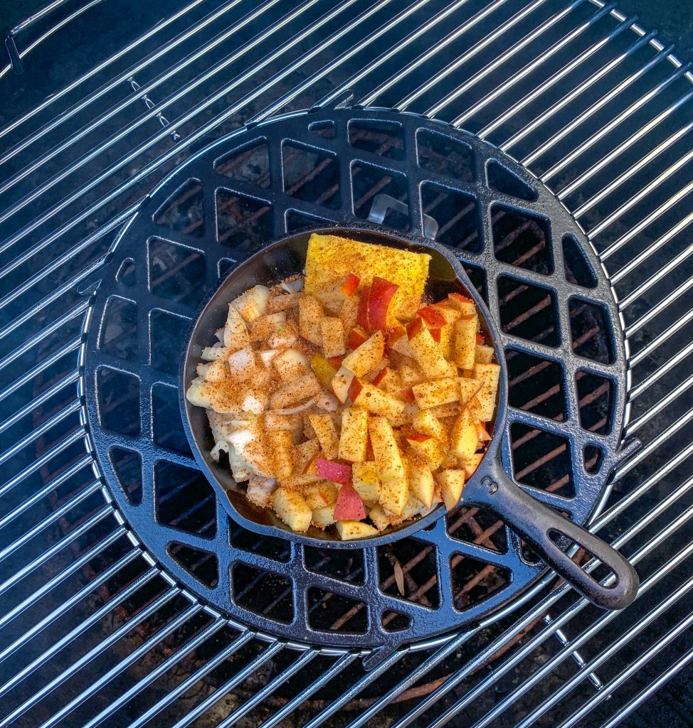 BBQ Pork Chops with Caramelized Apples