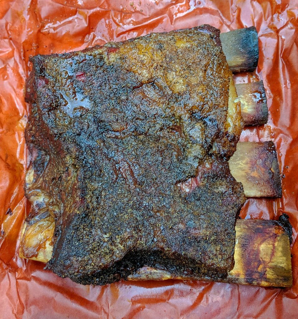 Beef Ribs wrapped in butcher paper