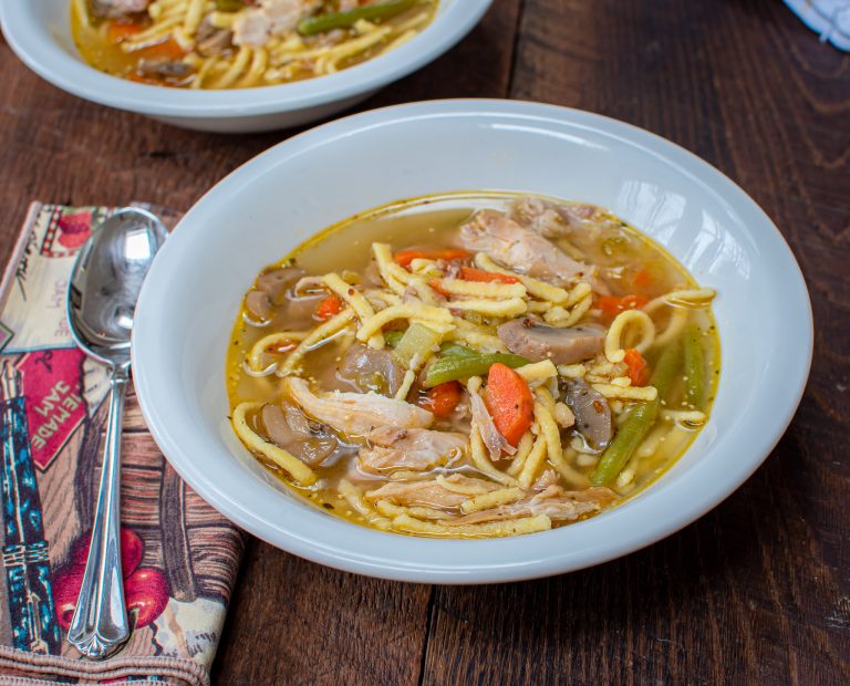Chicken & Spätzle soup with mixed veggies