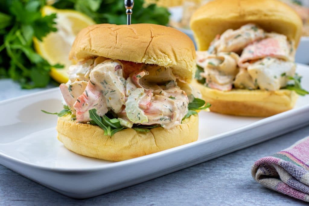Seafood salad Sandwich with imitation crab and shrimp