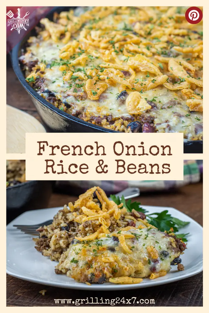 French onion rice & beans cast iron skillet recipe