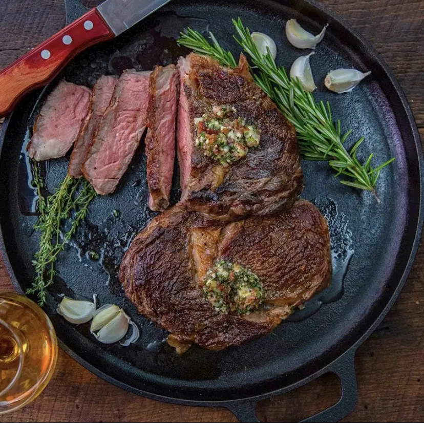 Sliced ribeye steak