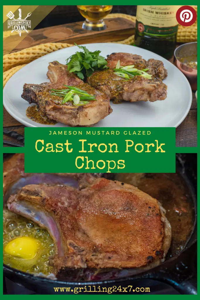 Jameson mustard glazed cast iron pork chops recipe for st. Patricks day