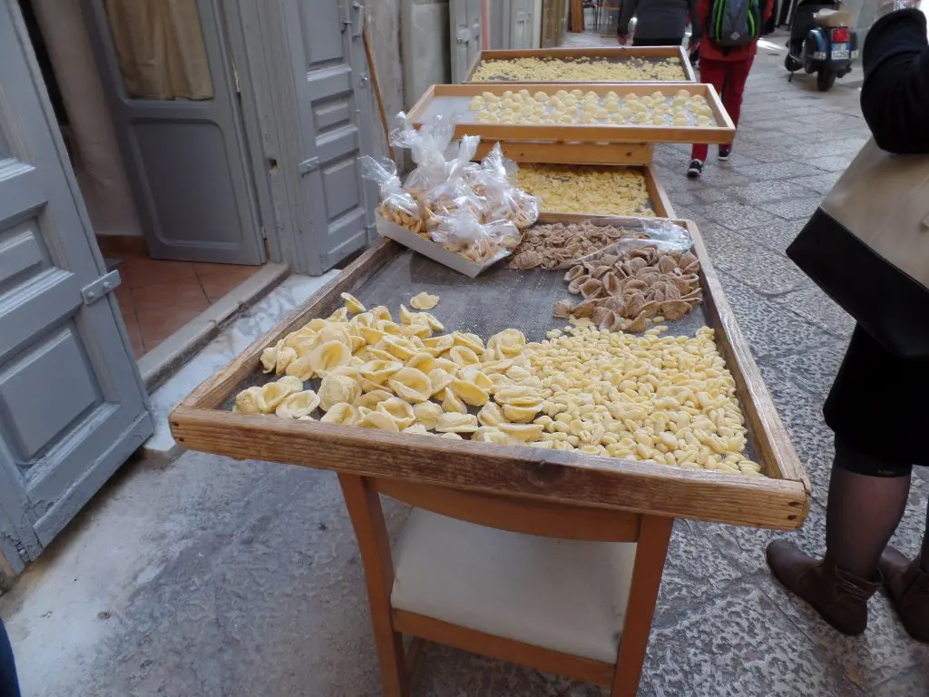 handmade Orecchiette on the streets of Bari Italy