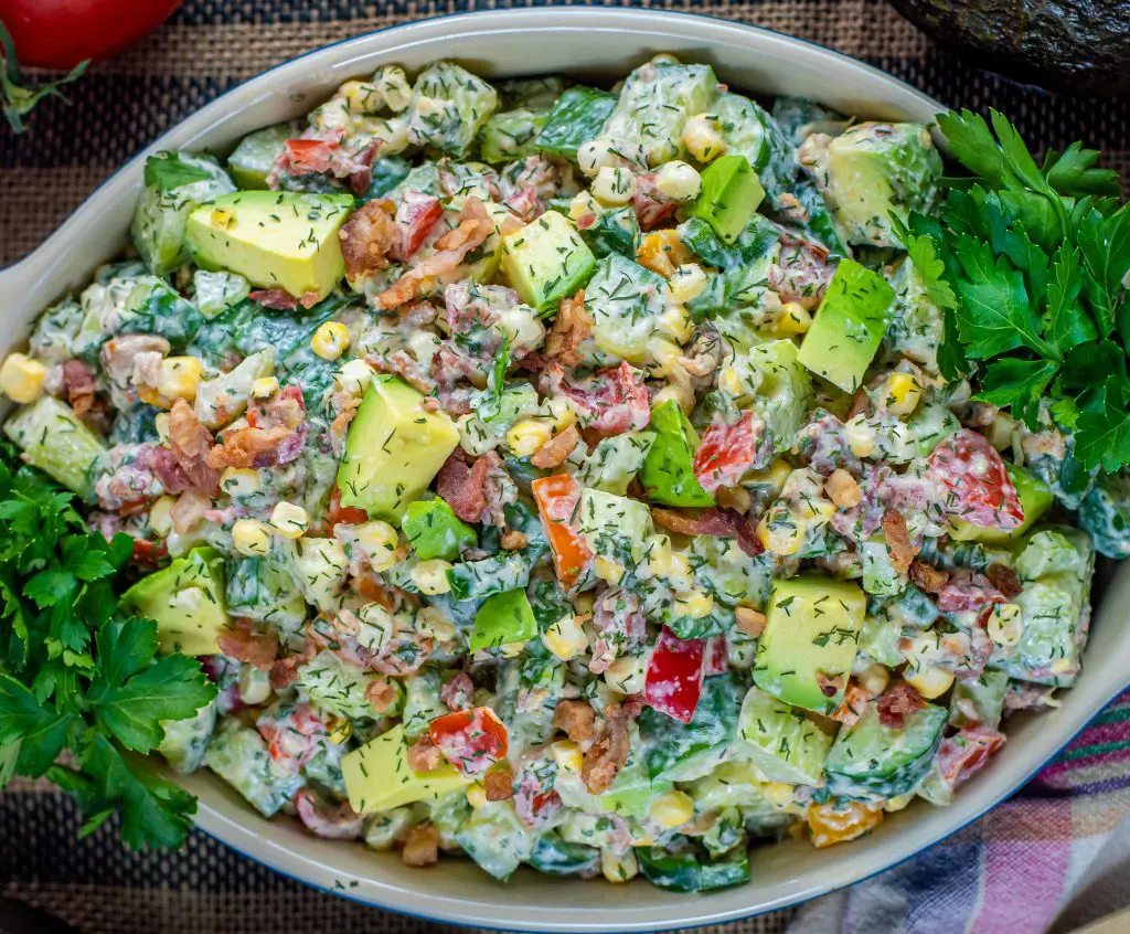 fresh summer sides corn and avocado summer salad