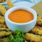 Creamy vodka sauce served with zucchini fries