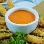 Creamy vodka sauce served with zucchini fries