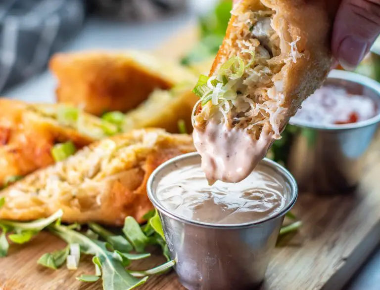 Crab cake egg rolls with old bay aioli