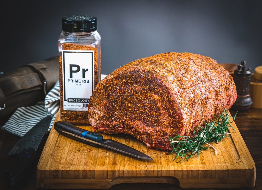 seasoning a prime rib roast with spiceology prime rib rub