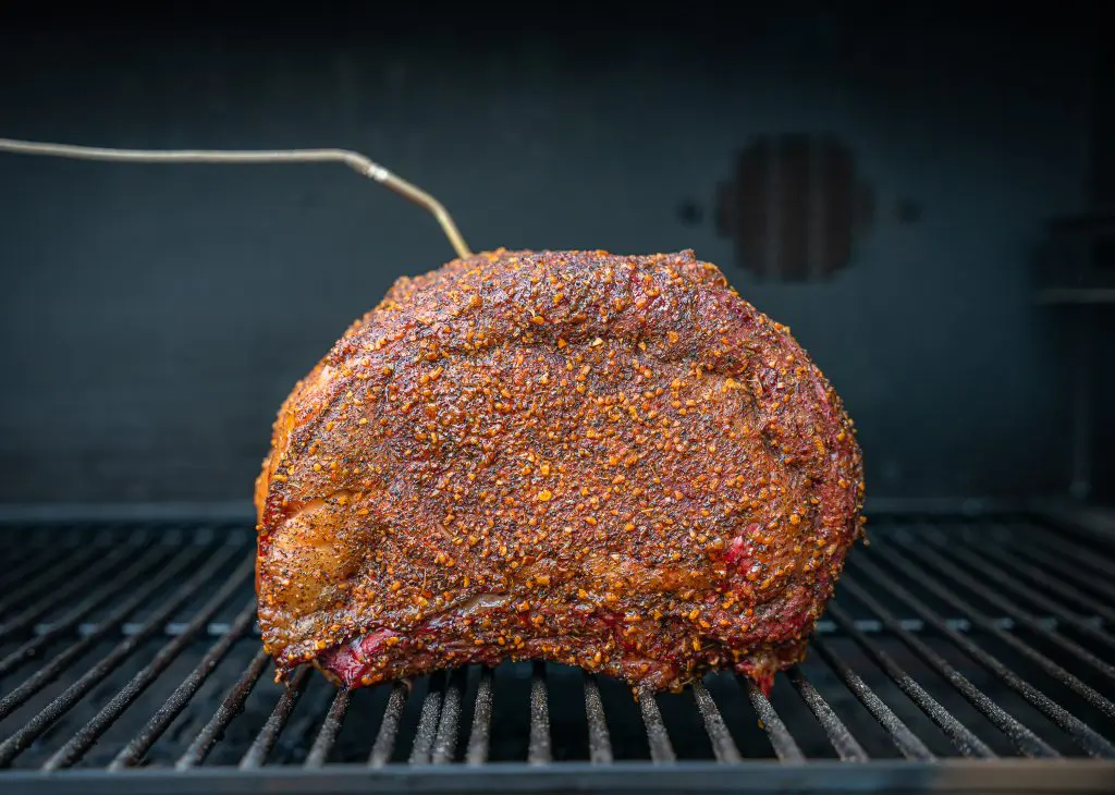 smoking a prime rib in a camp chef pellet smoker