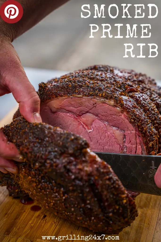 Smoked prime rib roast using a pellet grill