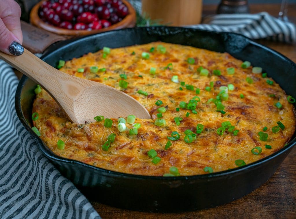 cast iron corn casserole with jiffy corn muffin mix