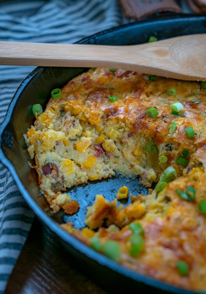 cast iron corn casserole with jiffy corn muffin mix