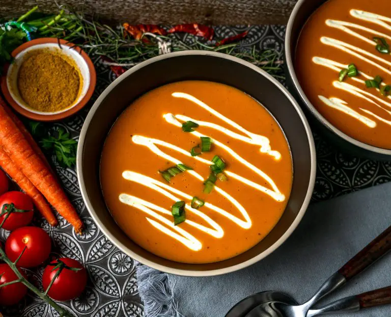 roasted curry carrot soup with yogurt sauce