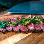 Wagyu Denver Steak topped with thai style chimichurri sauce