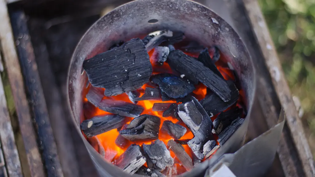 charcoal chimney with hot coals