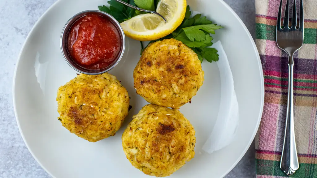 smoked Crab Cakes with homemade cocktail sauce