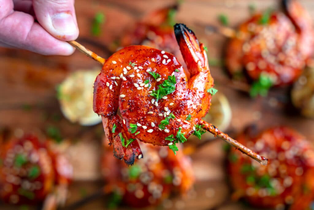 Grilled Shrimp Skewers with hoisin bbq sauce recipe