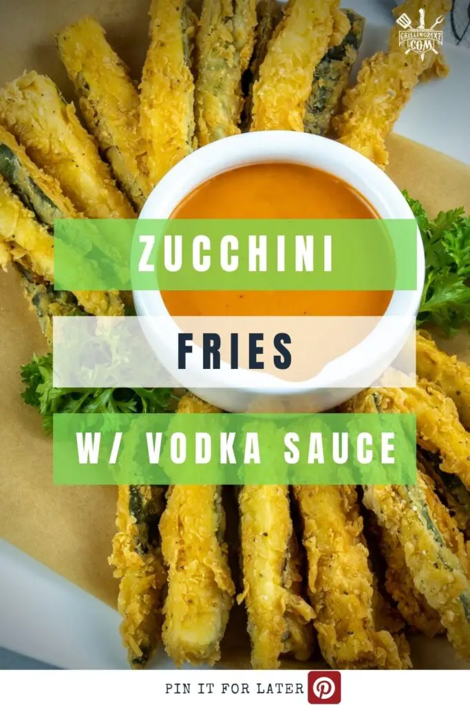 crispy zucchini fries with creamy vodka sauce