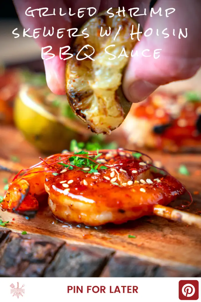 Grilled Shrimp Skewers recipe with hoisin bbq sauce