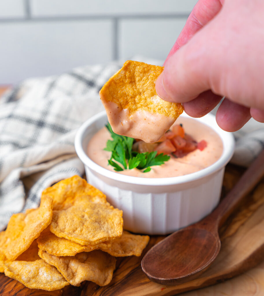 southwest ranch served with baked tortilla crisps