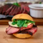 smoked Tri Tip sliders with cheese