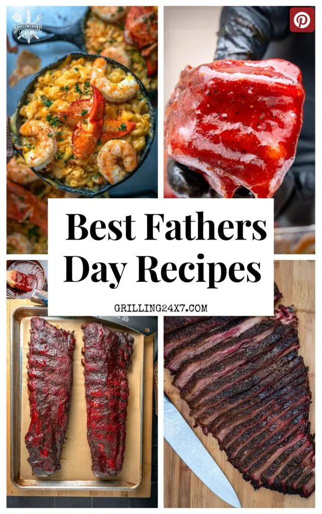 seafood Mac and cheese, ribs, bbq pork belly and beef brisket fathers day recipes