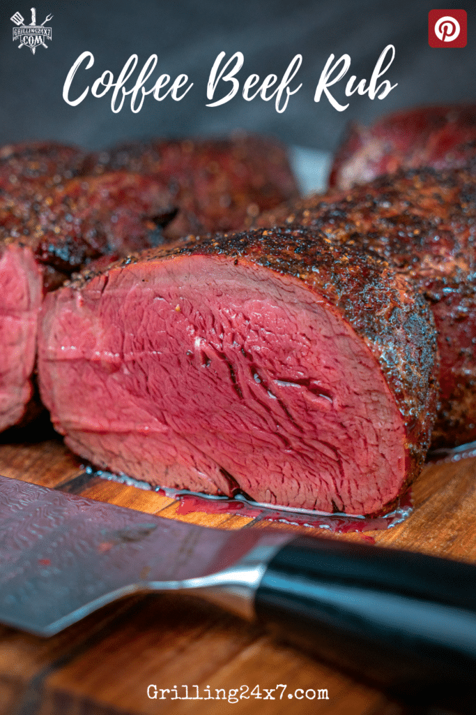 close up of beef tenderloin with rub