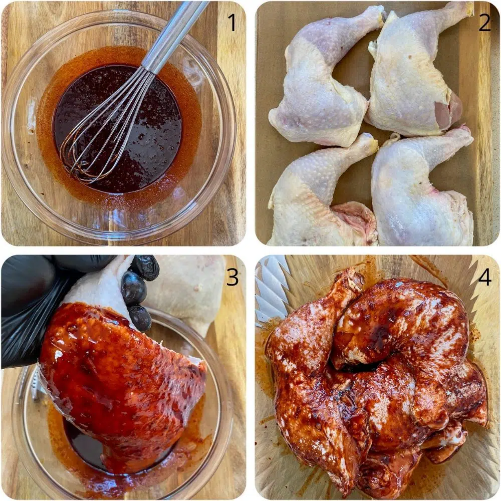 step by step instructions to make char siu chicken marinade