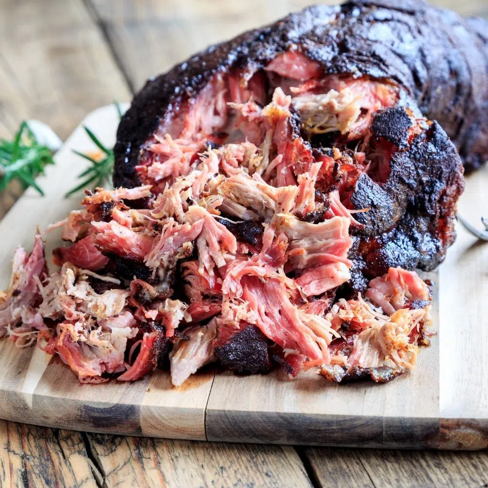 shredded smoked pork shoulder