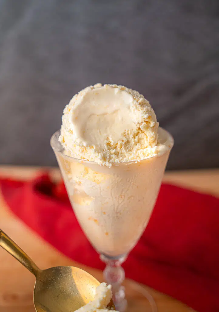 Homemade PawPaw Ice Cream recipe in a crystal glass