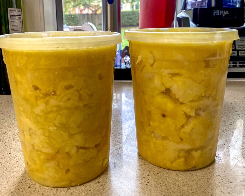 frozen quart containers of pawpaw
