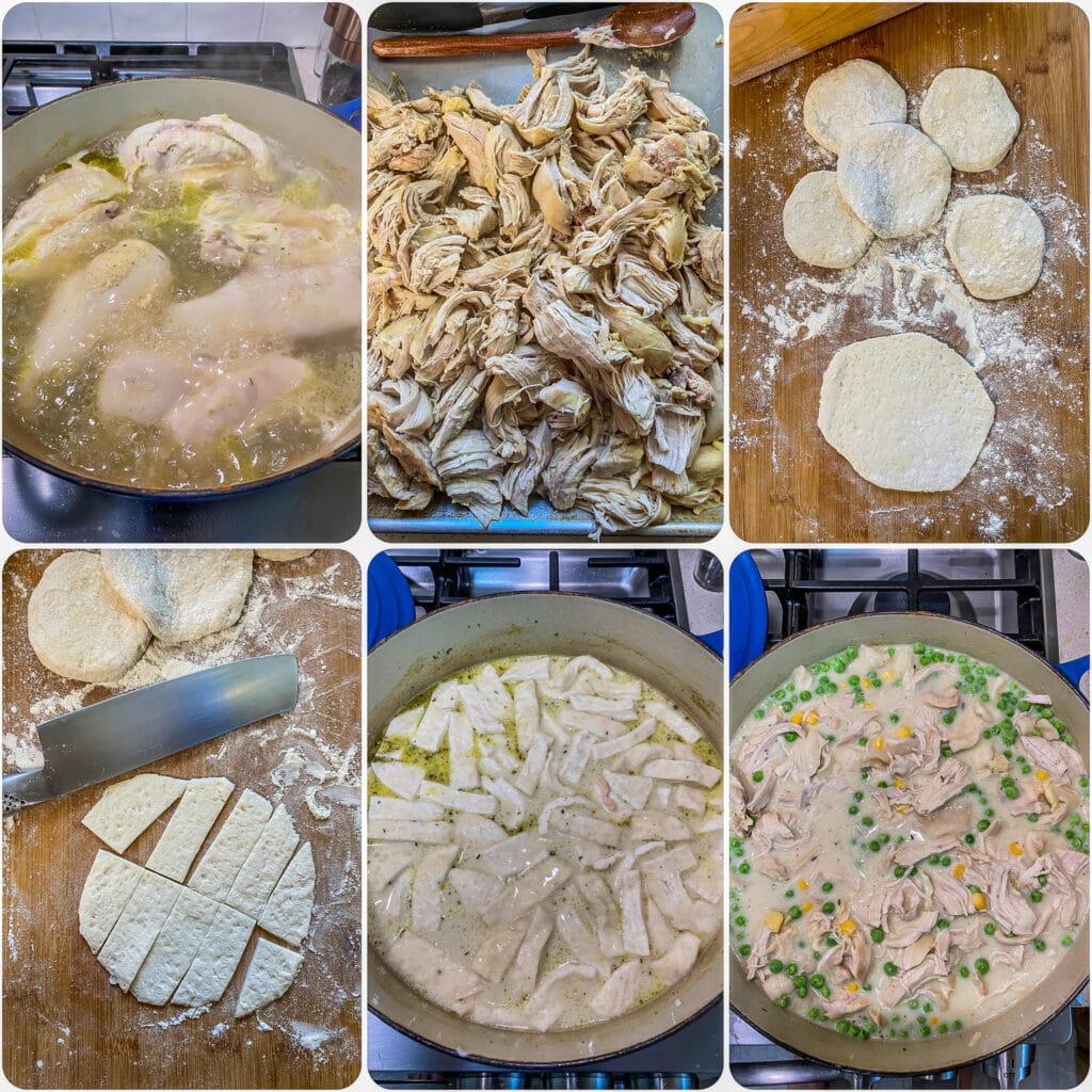 step by step pictures of how to make chicken and dumplings