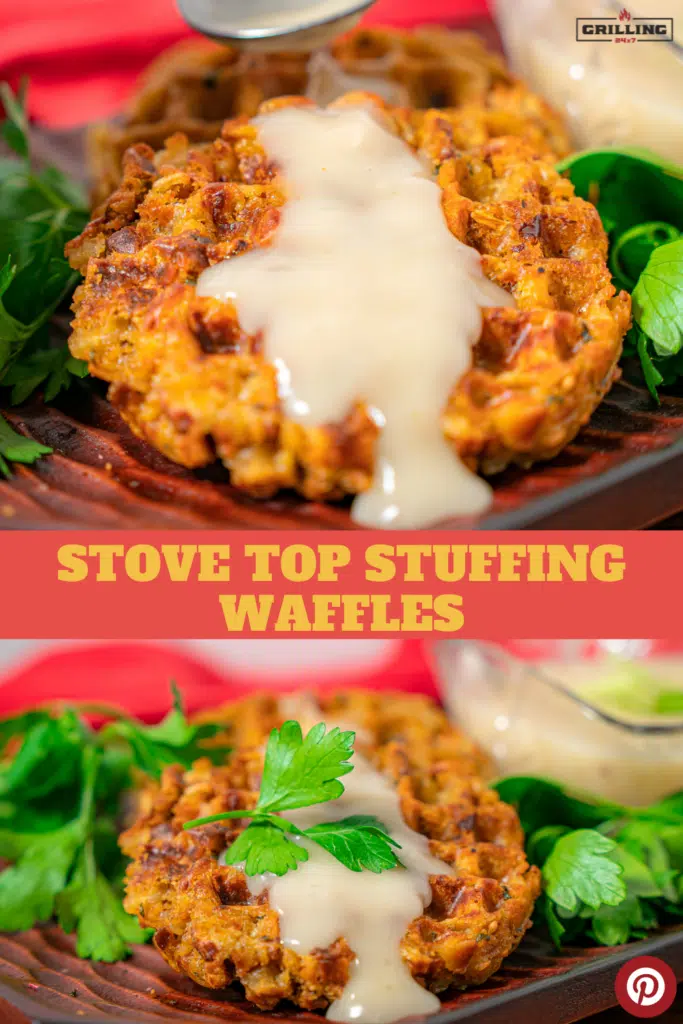 Stuffing Waffles topped with gravy